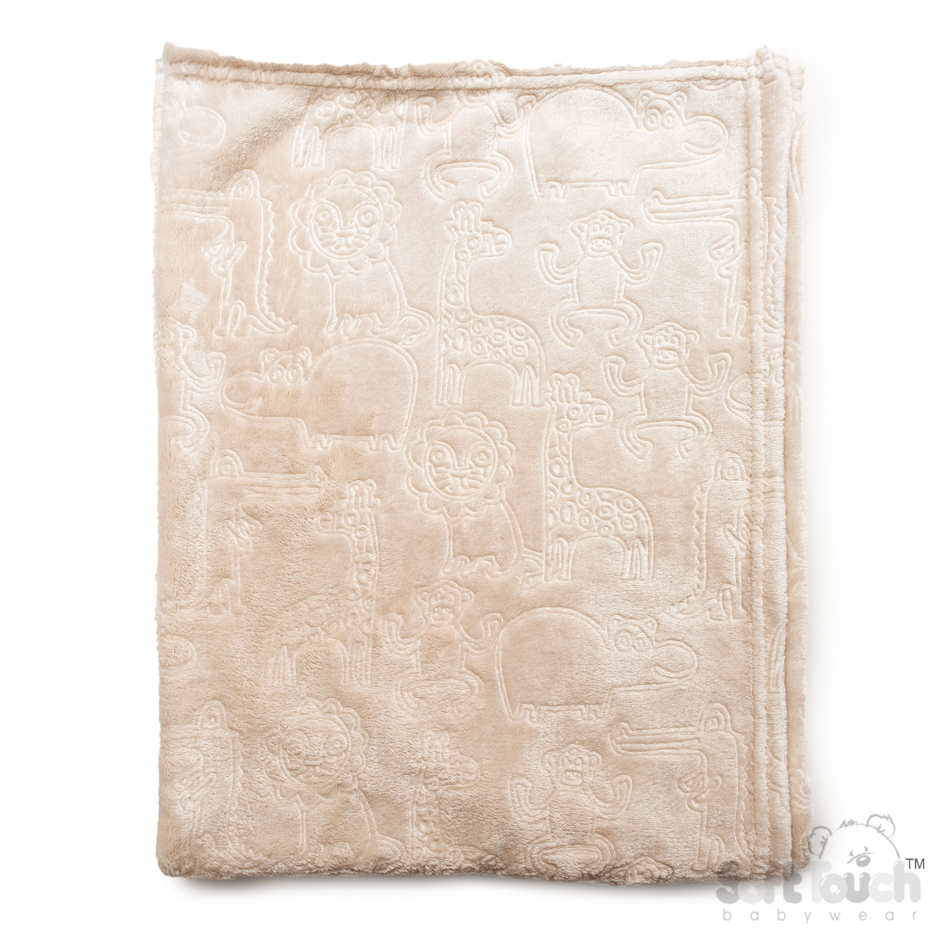 Biscuit Animal Embossed Flannel Wrap - FBP305-BI