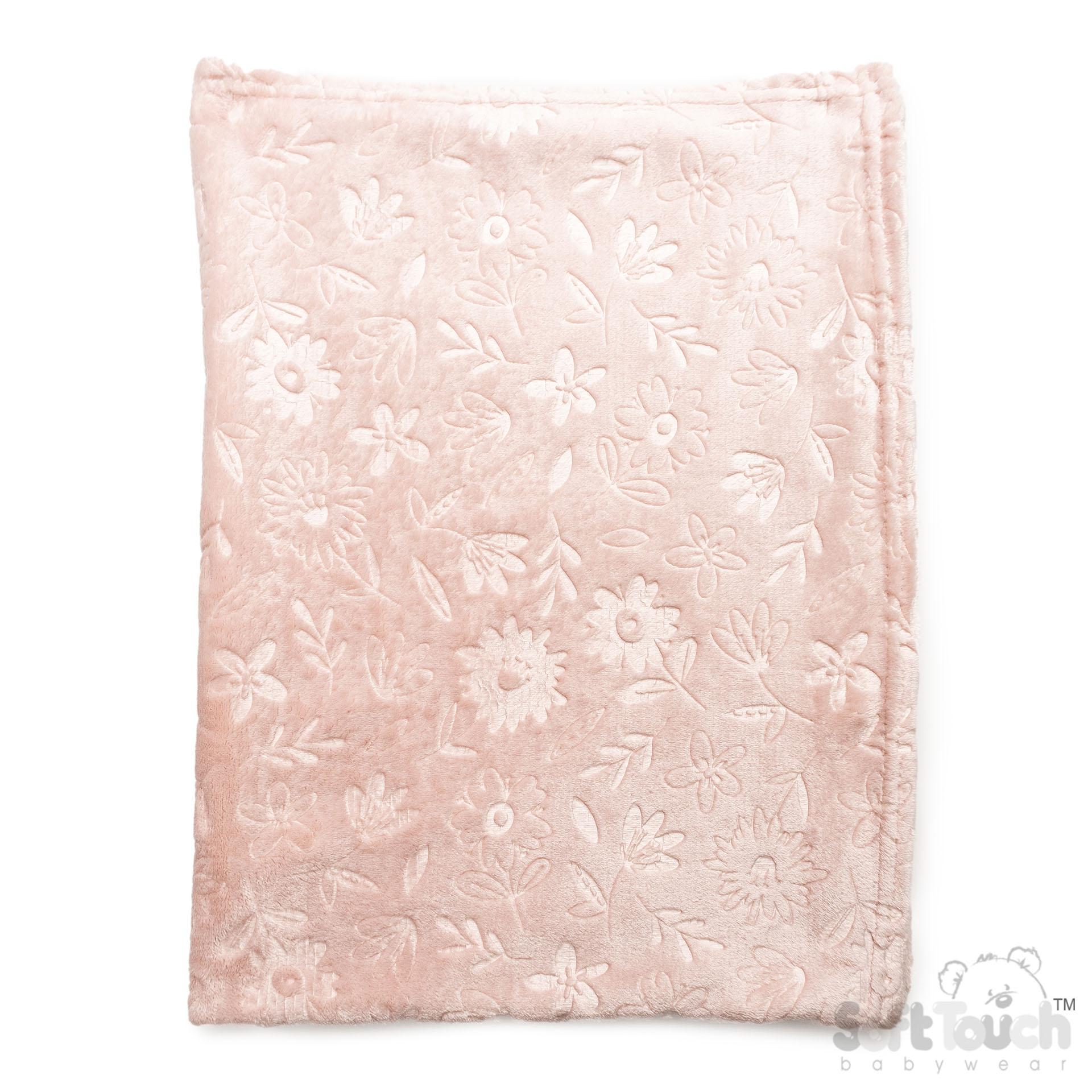 Dusty Pink Floral Embossed Flannel Wrap - FBP305-DP