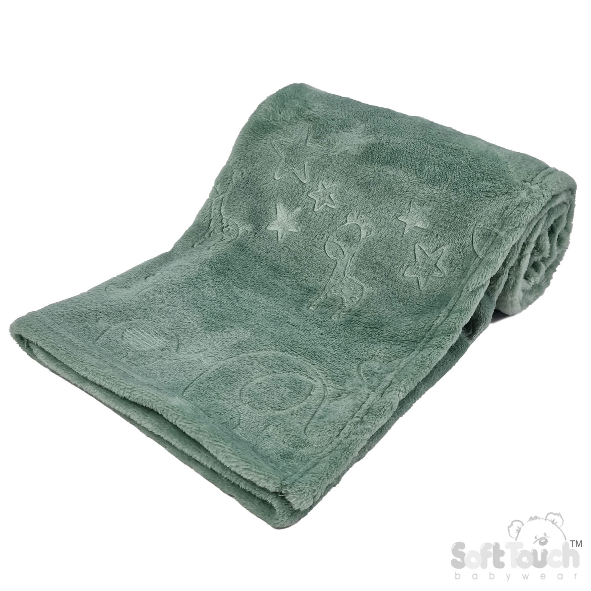 Sage Green Animal Embossed Flannel Wrap - FBP305-SG