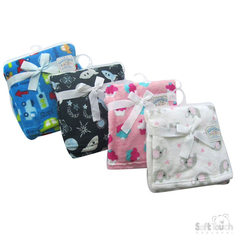 Printed Coral Fleece Wrap: FBP50