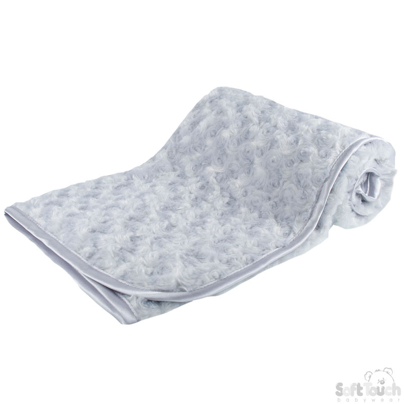 Grey Rose Wrap W/Satin Trim No. FBP66-BP-G