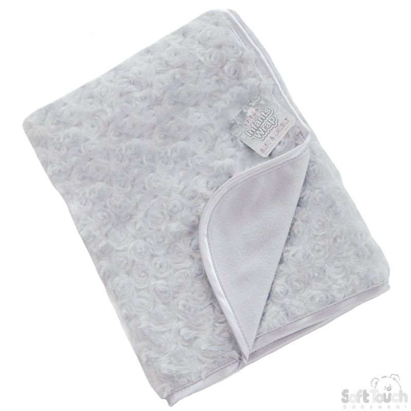 Grey Rose Wrap W/Satin Trim No. FBP66-BP-G