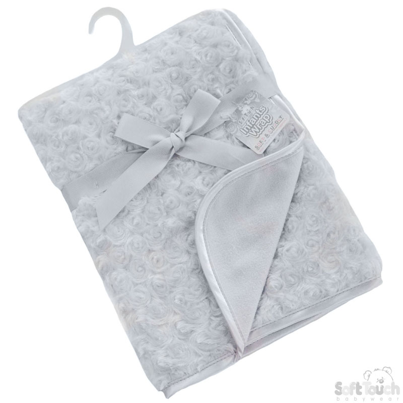 Grey Rose Minky Baby Wrap No, FBP66-G