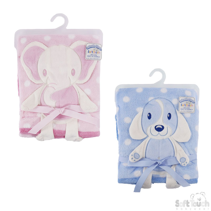 Baby Wrap W/ Elephant/Dog Applique No. FBP86