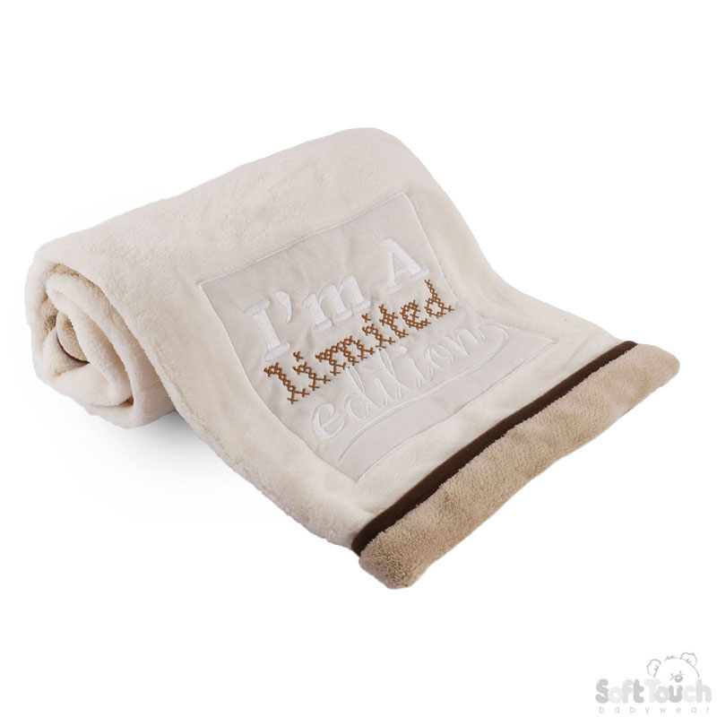 Deluxe Coral Fleece Wrap W/Embroidery No. FBP95