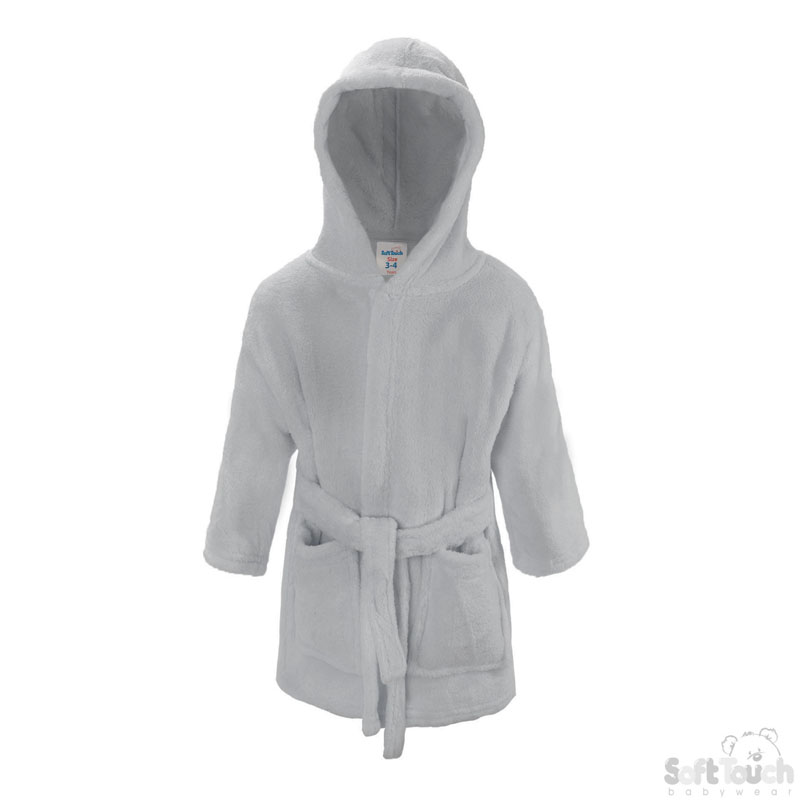 Childs Grey Hooded Robe No. FBR17-G