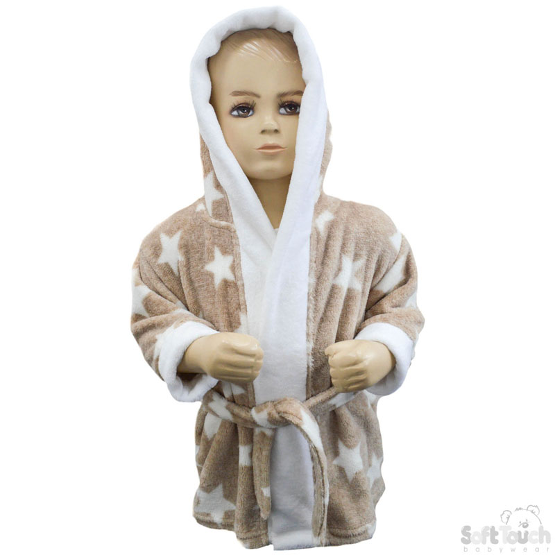 Beige 'Star' Hooded Robe No. FBR40-BR