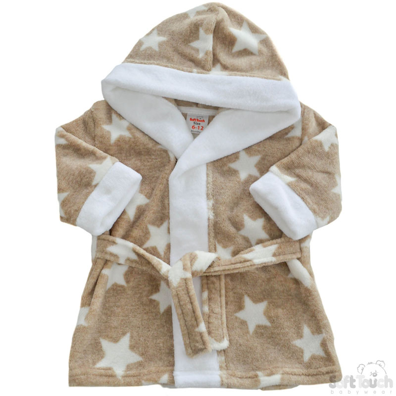 Beige 'Star' Hooded Robe No. FBR40-BR