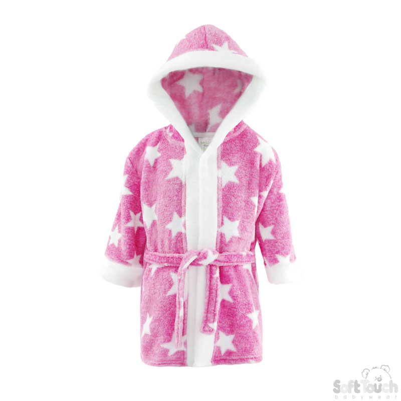 Pink 'Star' Hooded Robe No. FBR40-P