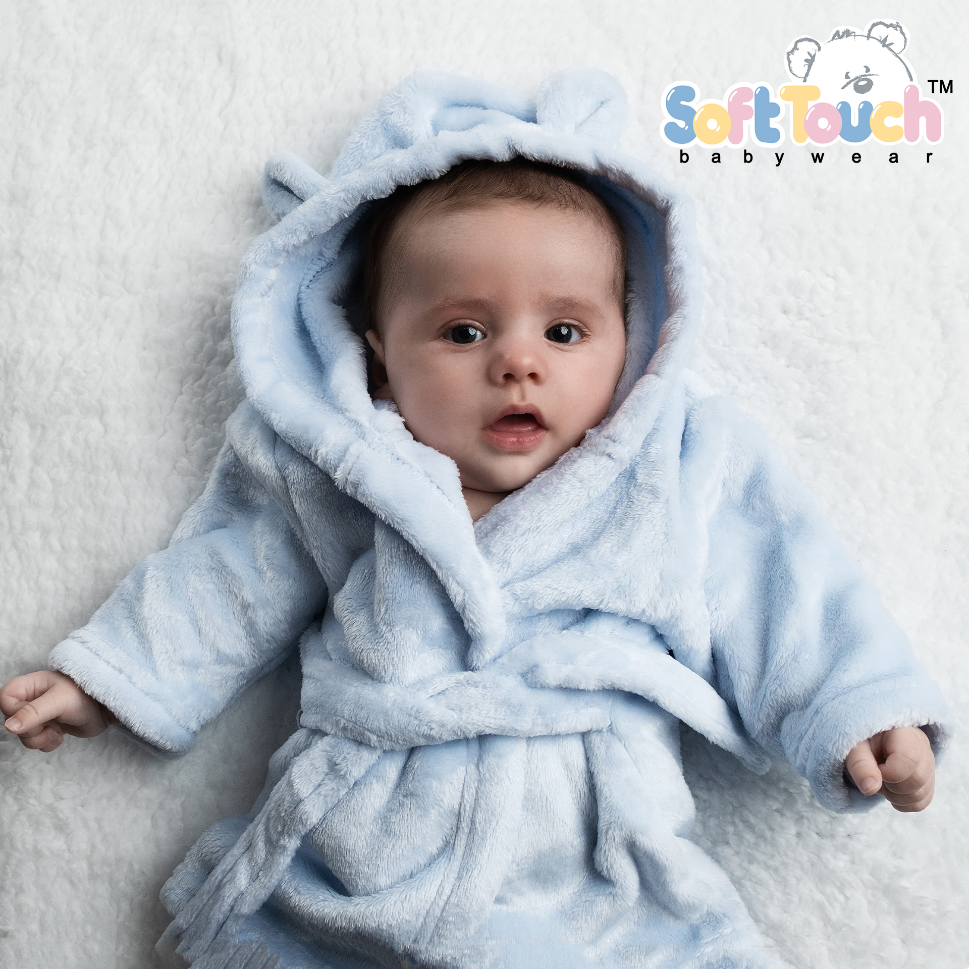 Blue Hooded Robe w/Ears : FBR50-B-0-6m