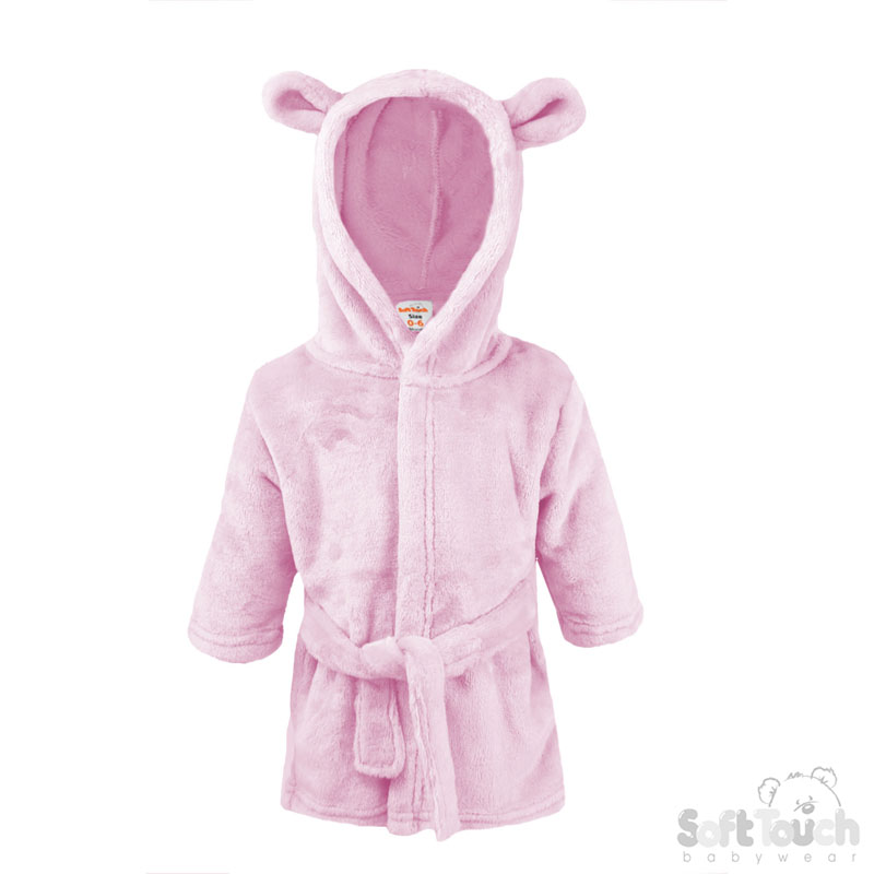 Pink Hooded Robe w/Ears : FBR51-P-0-6m