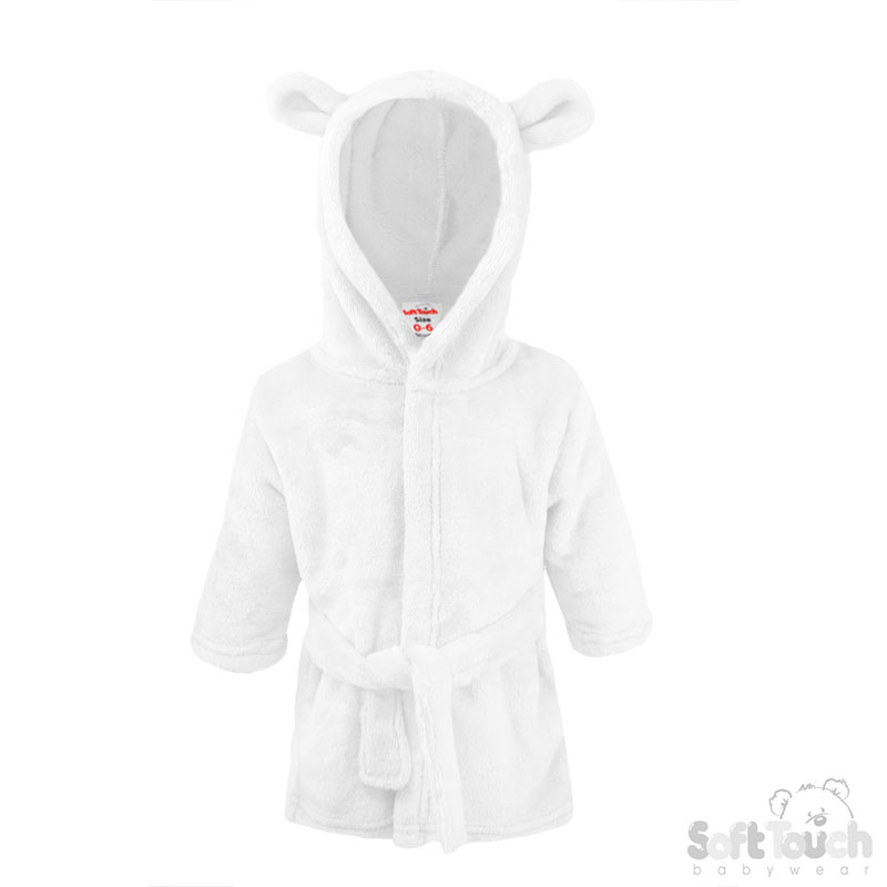 White Hooded Robe w/Ears : FBR52-W-0-6m