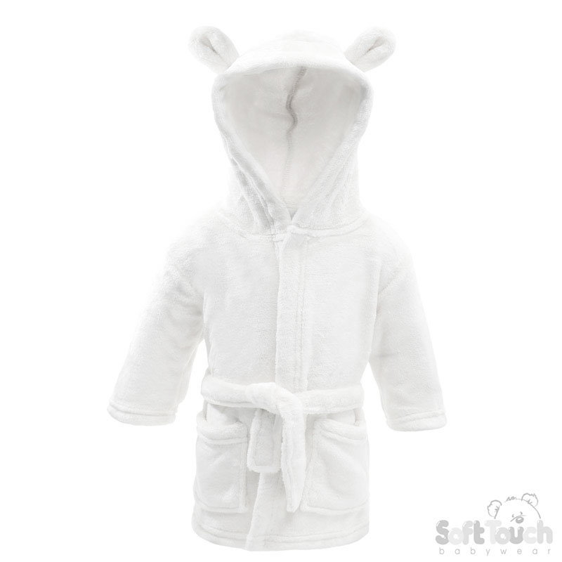 White Hooded Robe w/Ears : FBR52-W-18-24m