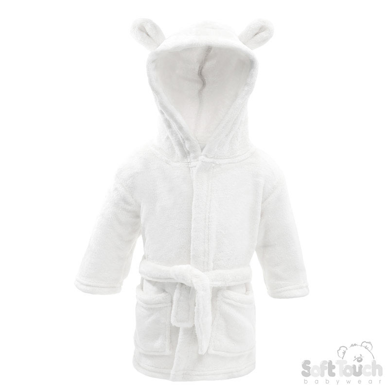 White Hooded Robe w/Ears : FBR52-W-2-3y