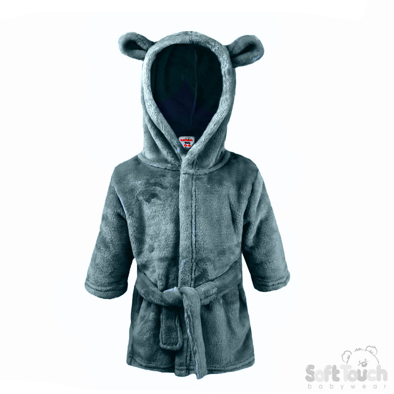 Dusty Blue Hooded Robe w/Ears : FBR54-DB-0-6m