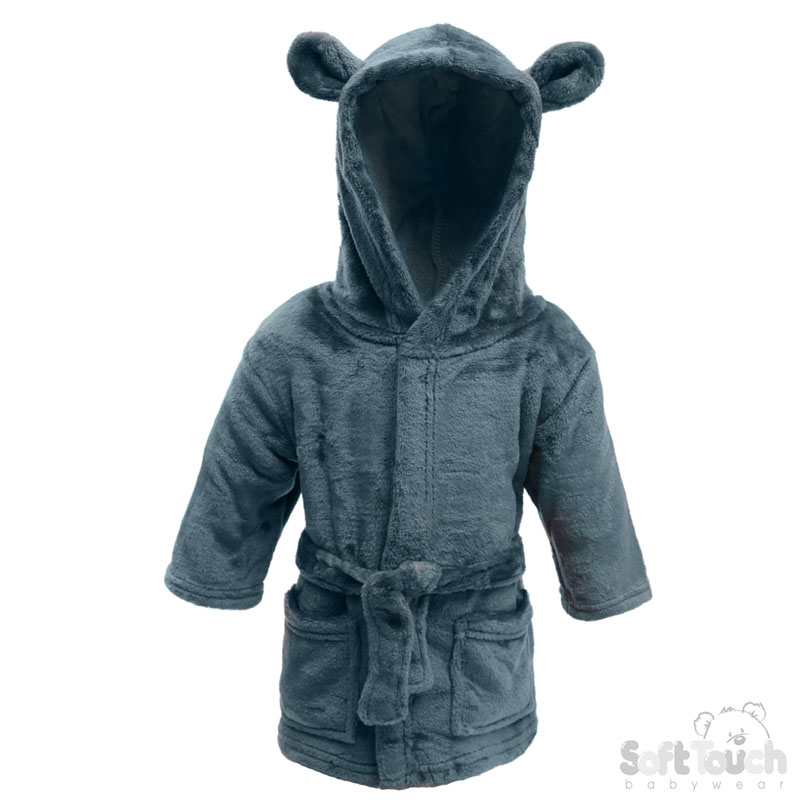 Dusty Blue Hooded Robe w/Ears : FBR54-DB-2-3y