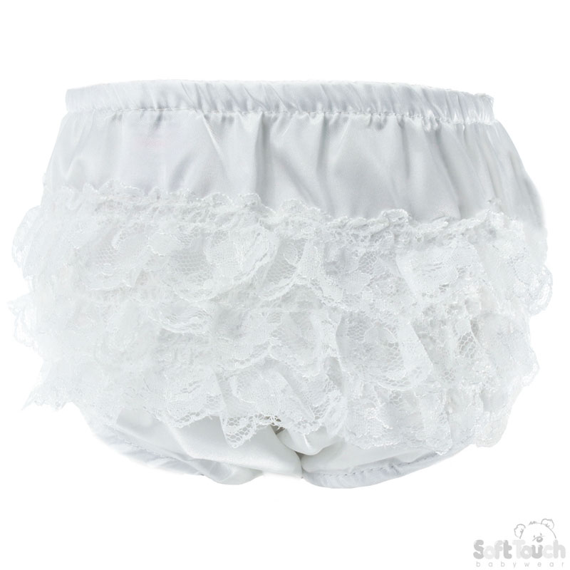 Cream Satin Frilly Pants No. FP04-SC