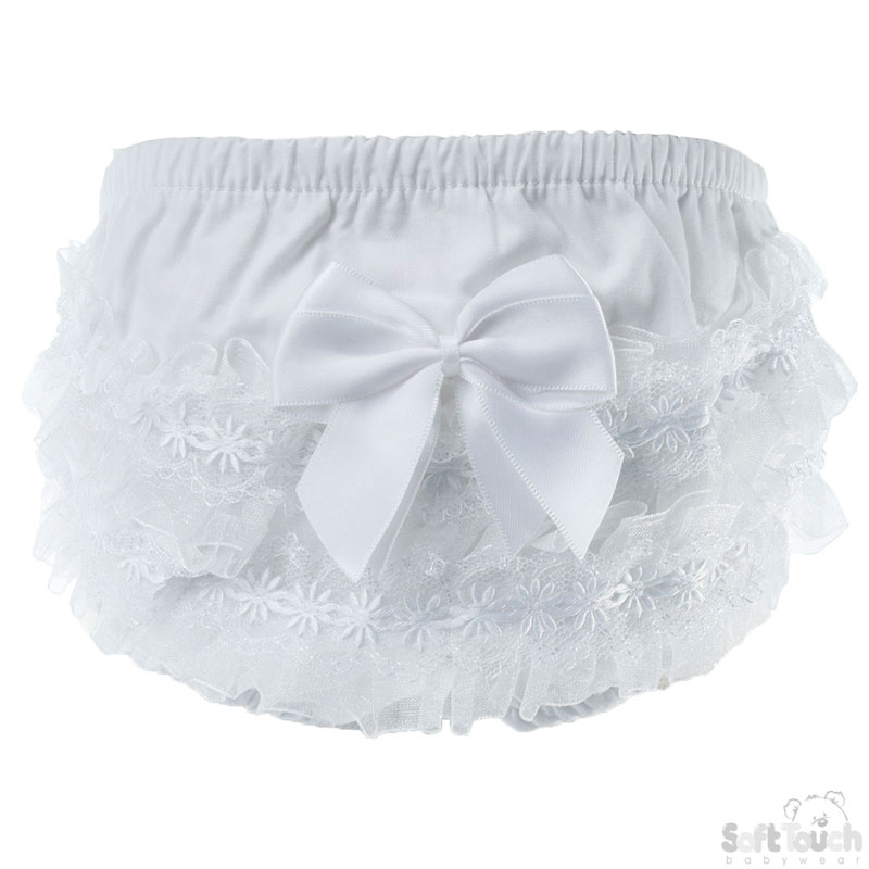White Cotton Frilly Pants No. FP10-W