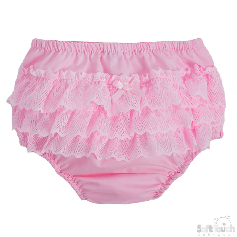 Pink Frilly Pants w/Zig Zag Lace: FP22-P