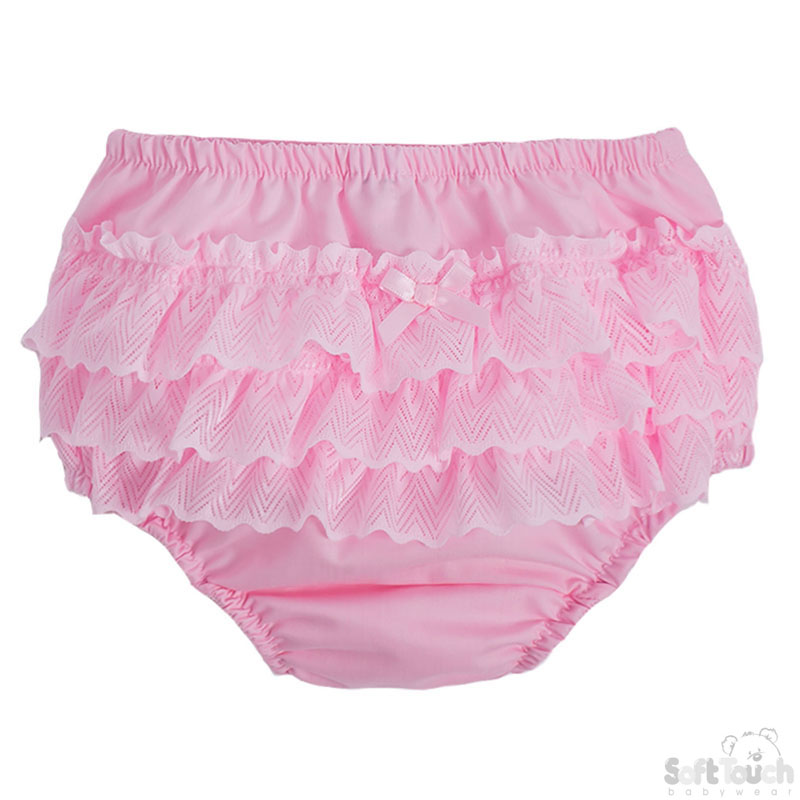 Pink Frilly Pants w/Zig Zag Lace: FP22-P
