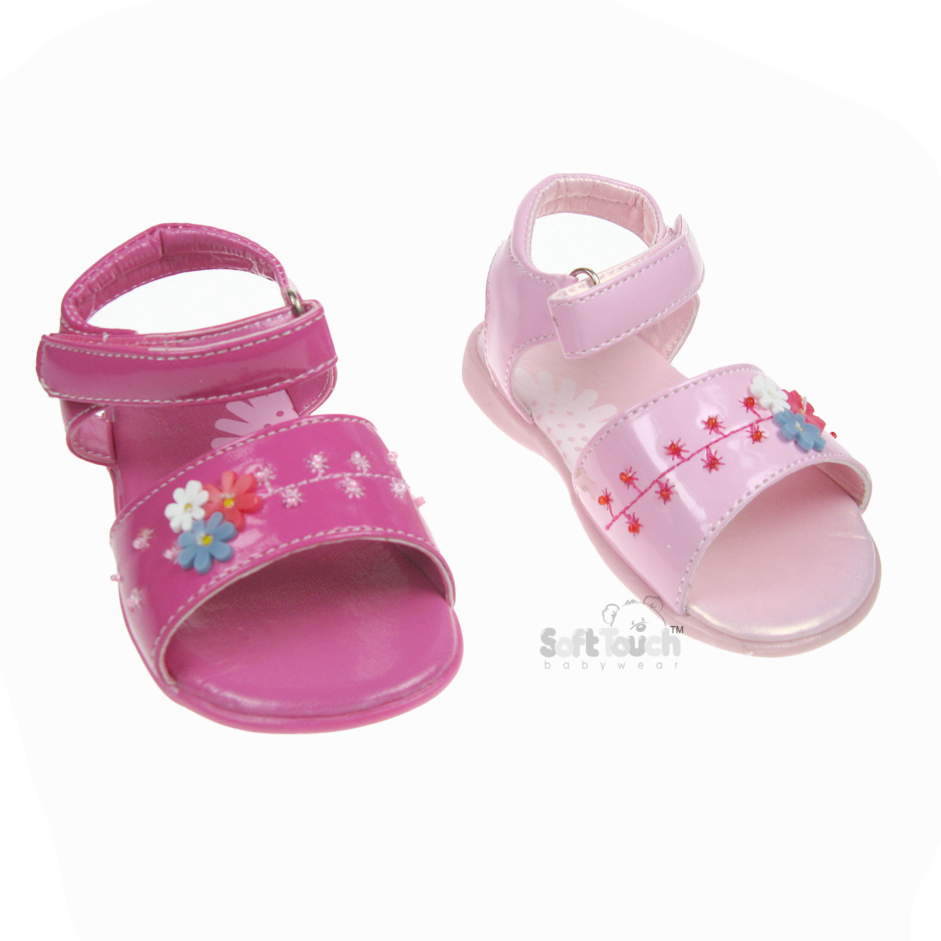 Girls Sandals W/Flowers (Box) No. G1888
