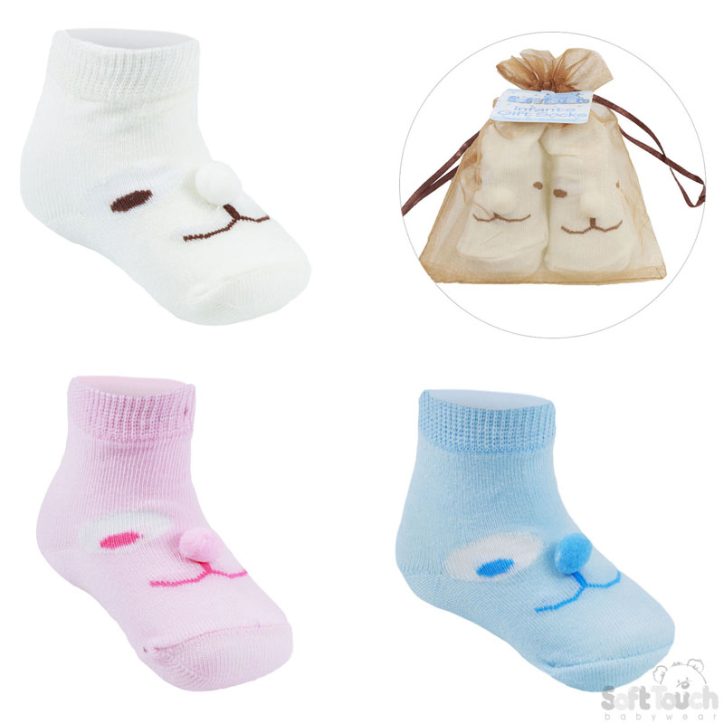Infant Socks W/Bunny Face & Nose No. GS18