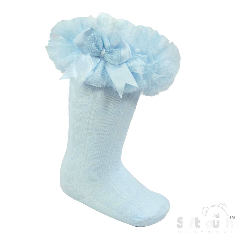 Spotty Tutu Lace Knee Socks w/Spotty Bow : GS218-B