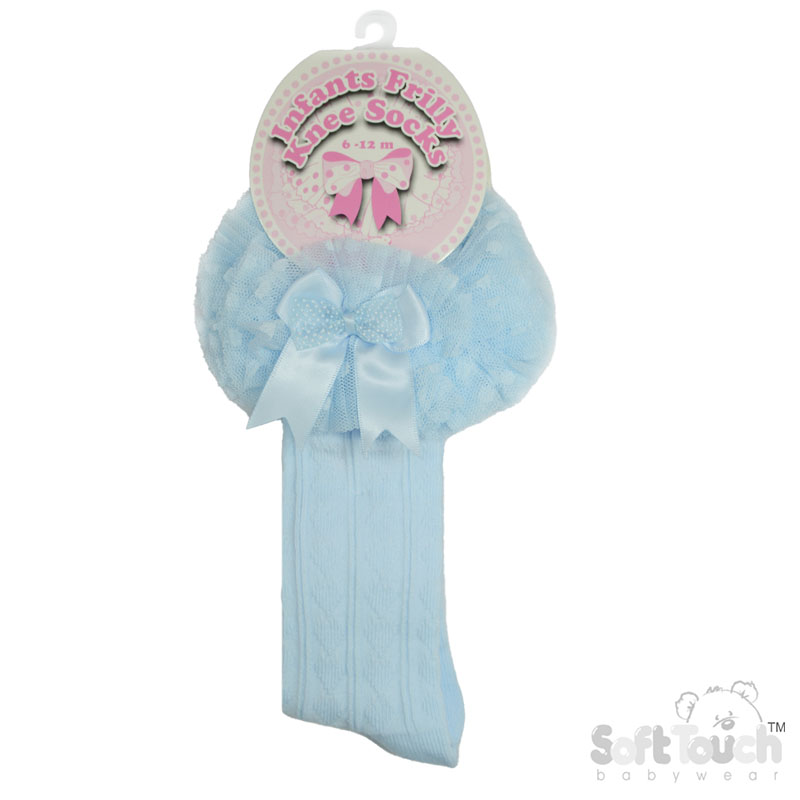 Spotty Tutu Lace Knee Socks w/Spotty Bow : GS218-B