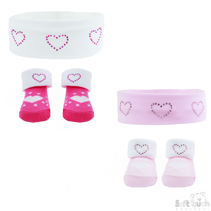 Girls Diamonte Headband & Bootee Set GS32