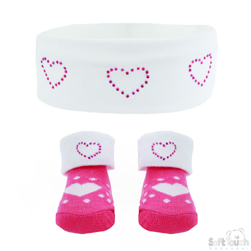 Girls Diamonte Headband & Bootee Set GS32