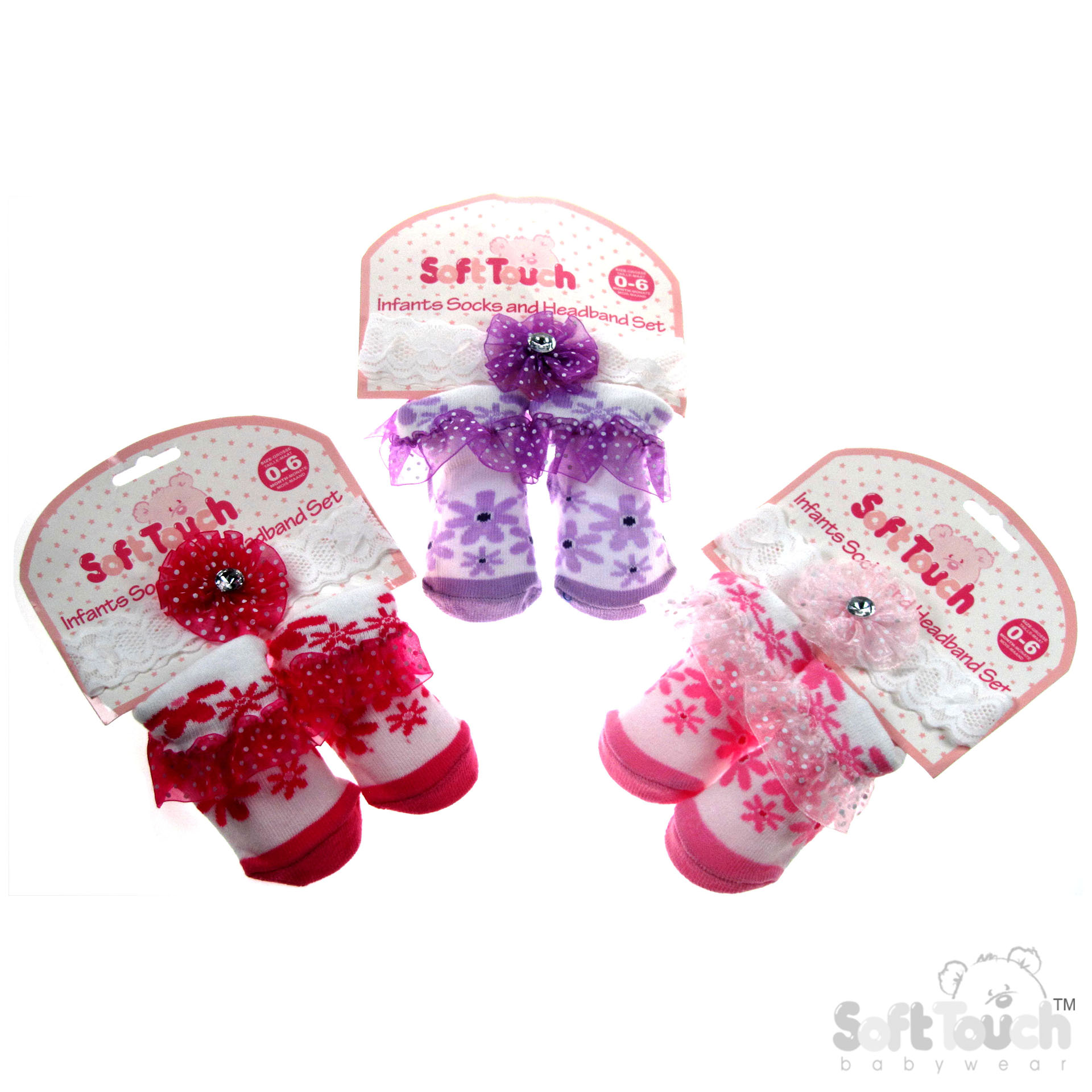 Girls Floral Headband & Bootee Set GS34