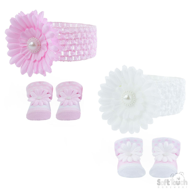 Sunflower Headband & Bootee Set No. GS41