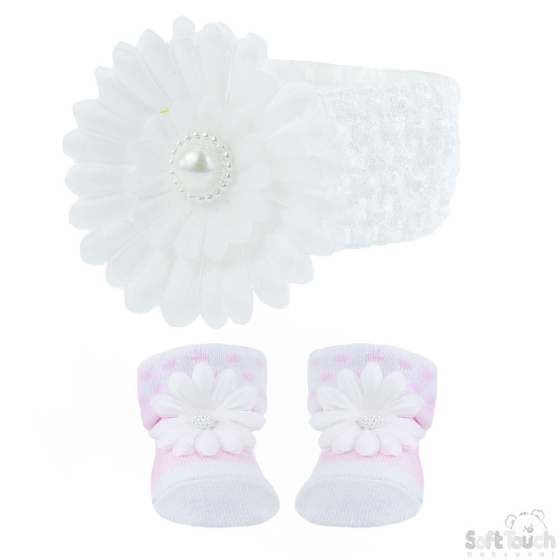 Sunflower Headband & Bootee Set No. GS41