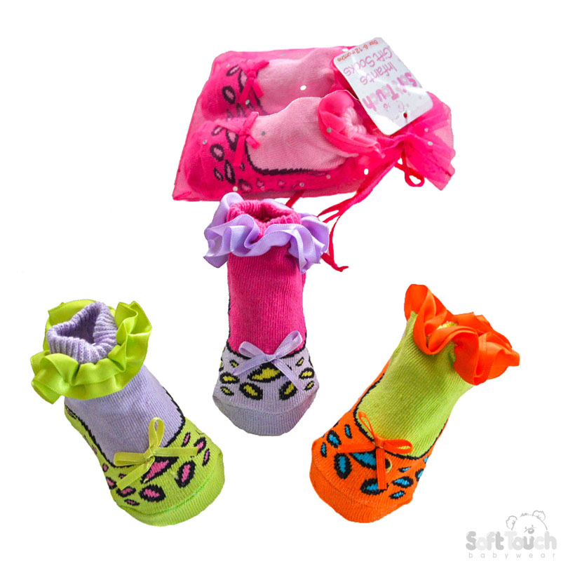 Gift Socks Bright Leopard/Lace GS48 (6-12m)