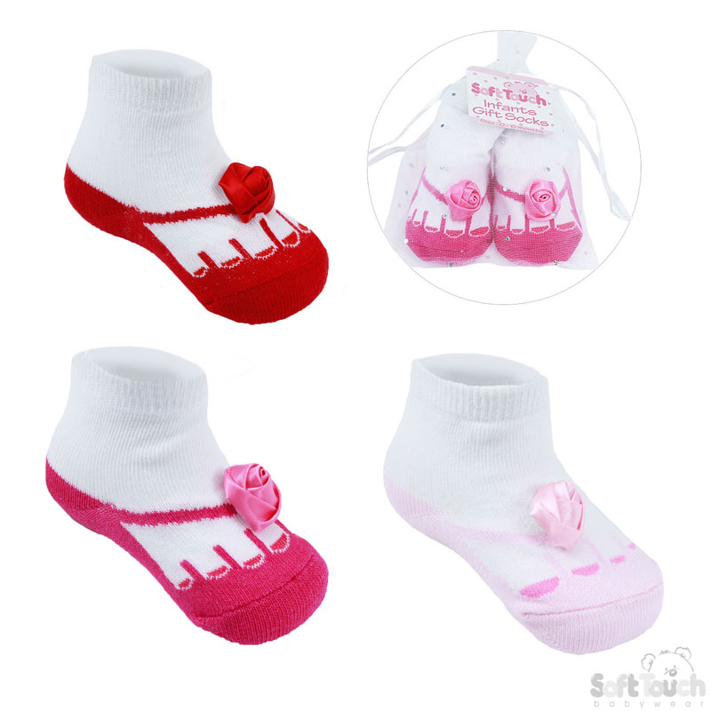Infants Socks W/Toe Design & Rose No.GS74