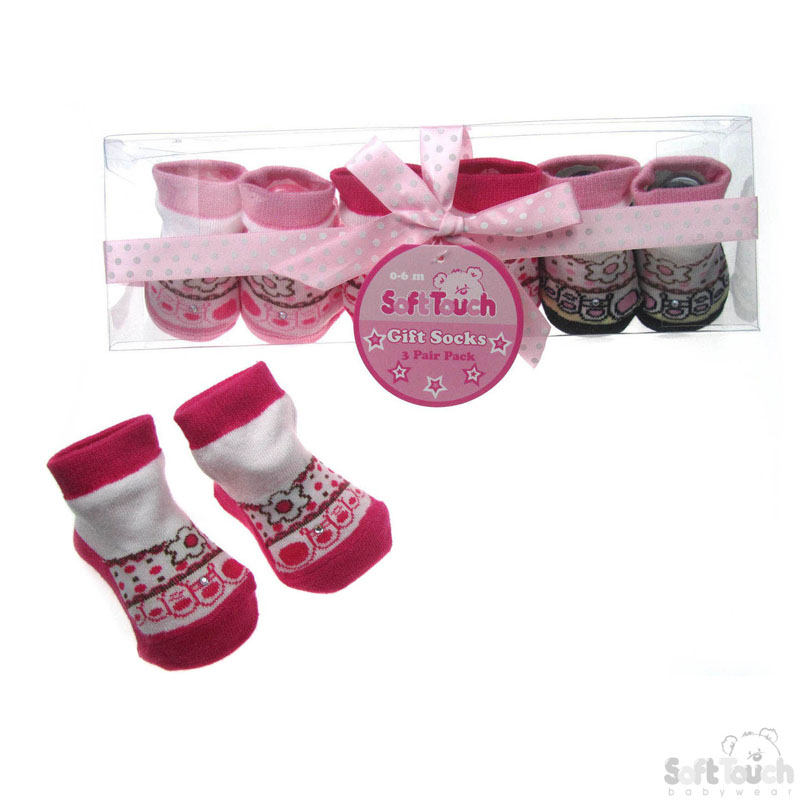 3 Pack Girls Socks: GS80