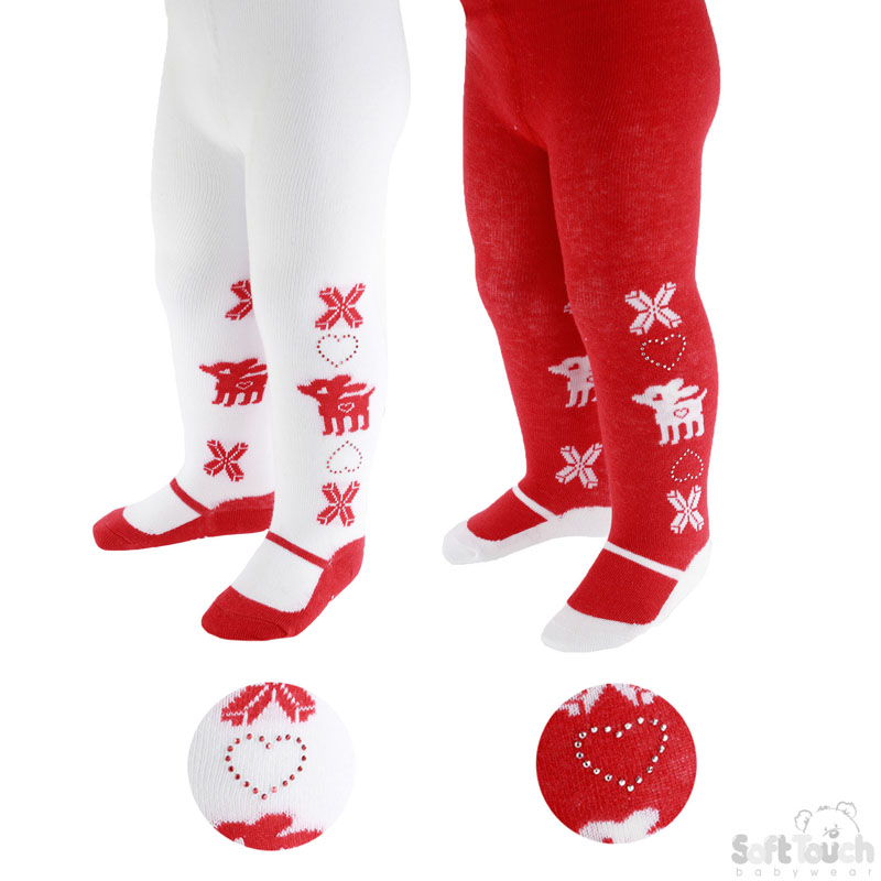 Infants Reindeer Tights W/Diamonte No. GT18-X