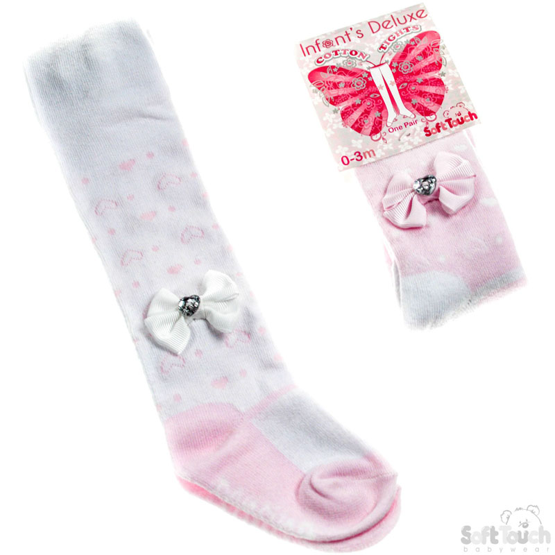 Infants Tights-Heart Print W/Flower NO.GT58