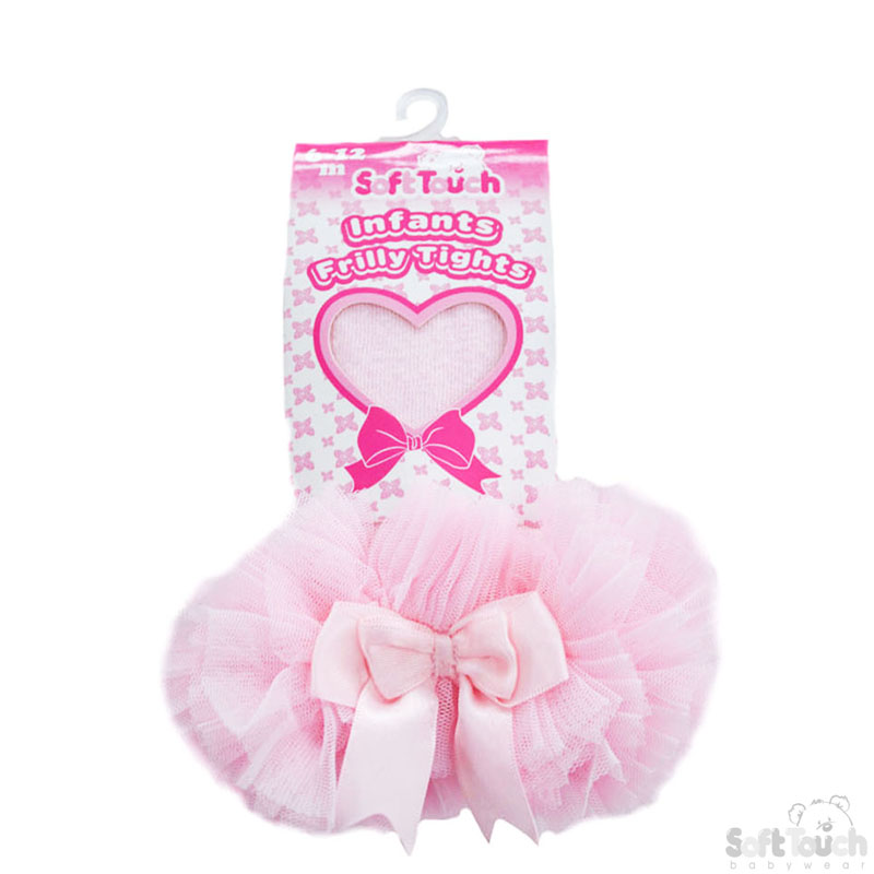 Pink Frilly Tights W/Bow No. GT62-P