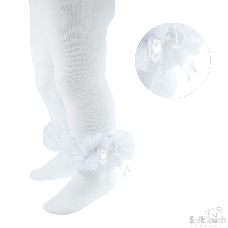 White Frilly Tights W/Bow No. GT62-W