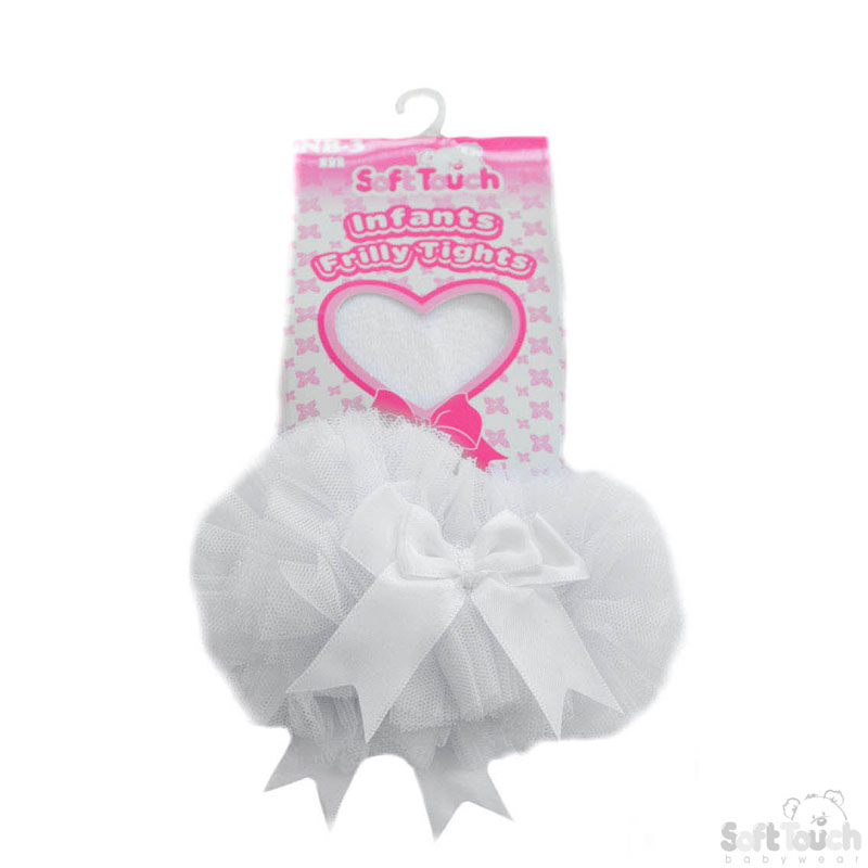 White Frilly Tights W/Bow No. GT62-W