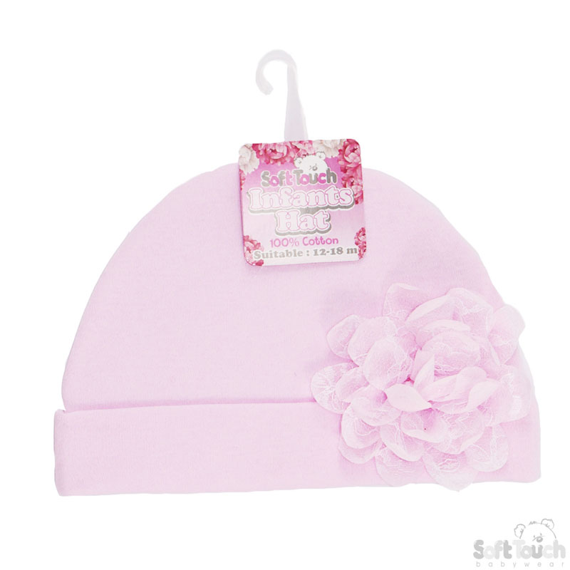 Pink Summer Hat W/Large Flower No. H11-P