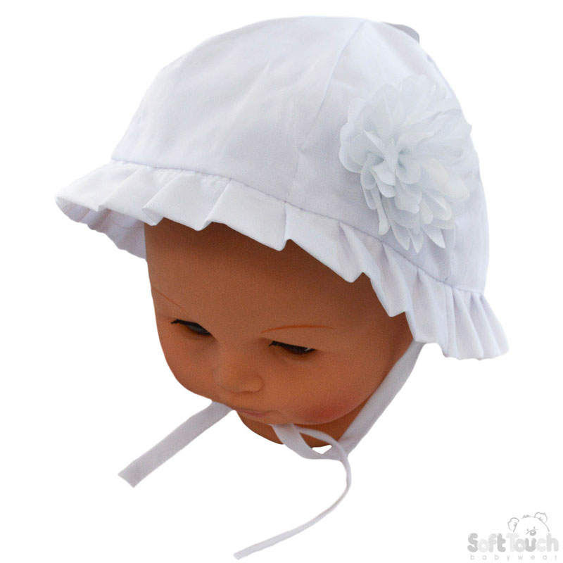 Pink/White Summer Hat W/Flower No. H22