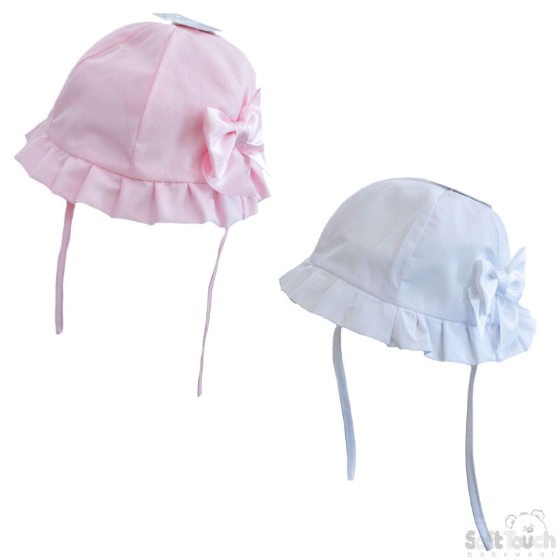 Pink/White Summer Hat W/Bow No. H24