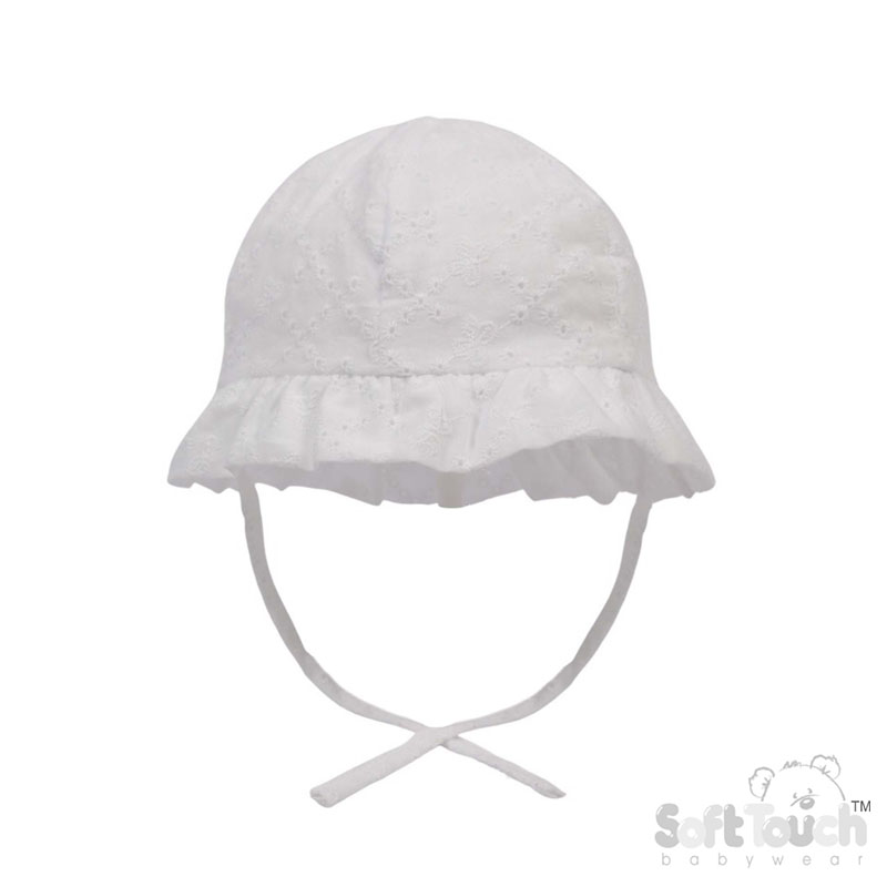 White Broidery Anglais Summer Hat No. H30