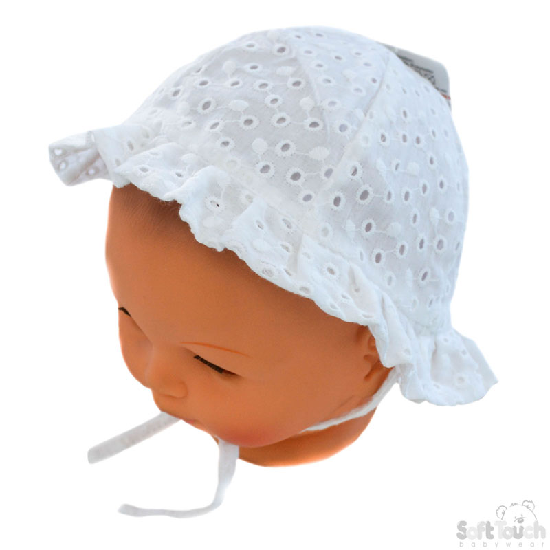 White Broidery Anglais Summer Hat No. H30
