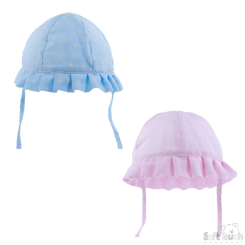 Blue Stars/Pink Hearts Printed Summer Hat No. H32