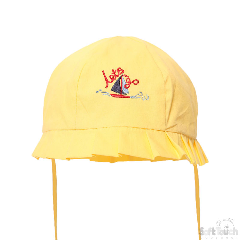 Yellow Summer Hat W/Boat Emb No. H40-Y