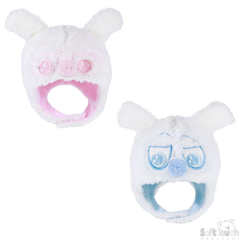 Cream Fleece Hat W/Pom Pom Nose No.H446