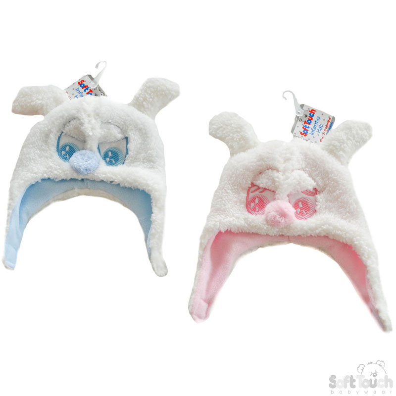 Cream Fleece Hat W/Pom Pom Nose No.H446